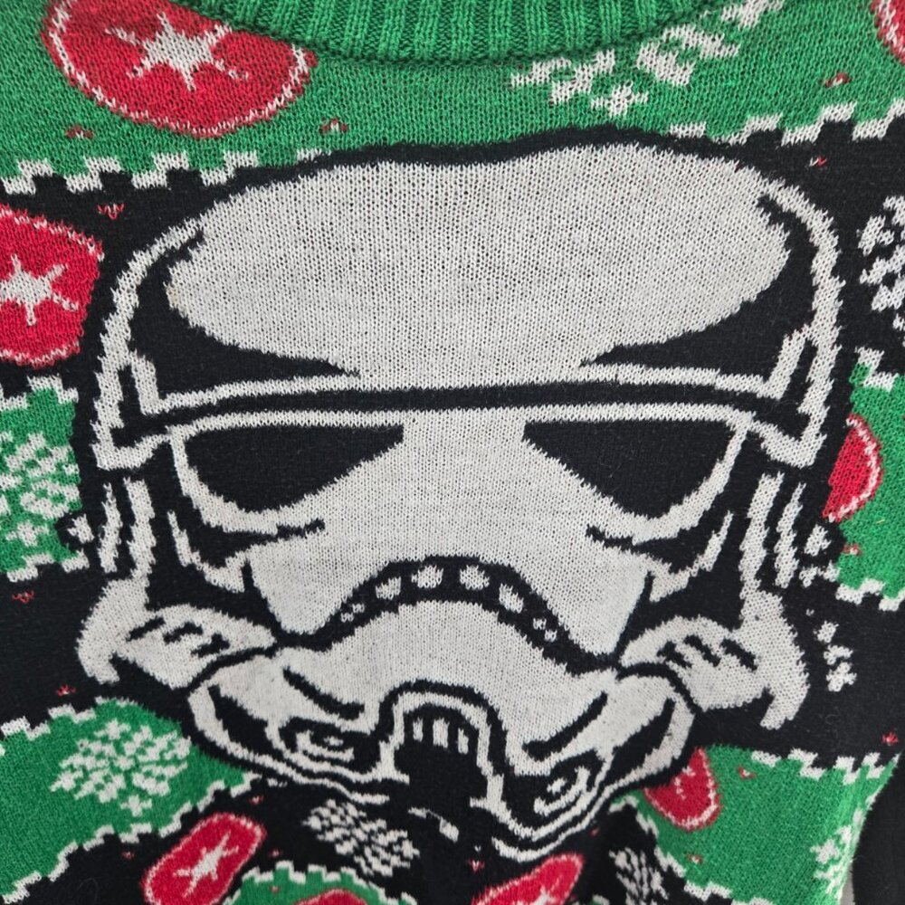 Star Wars Stormtrooper Green Christmas Sweater Size Medium - Picture 2 of 6